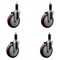 Service Caster 5'' Maroon Poly Wheel Swivel 1-1/8'' Expanding Stem Caster Set, 4PK SCC-EX20S514-PPUB-MRN-118-4 - alternate 1